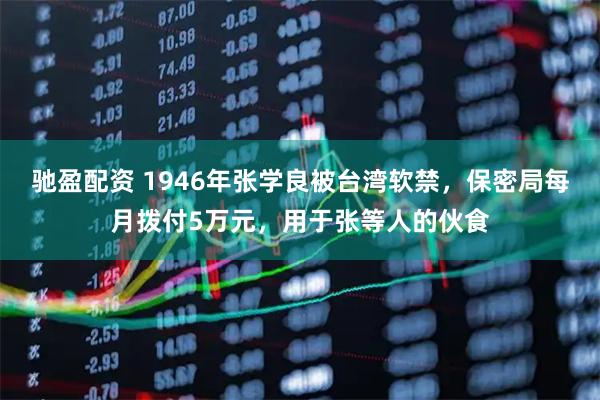 驰盈配资 1946年张学良被台湾软禁，保密局每月拨付5万元，用于张等人的伙食