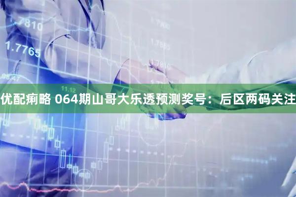 优配痢略 064期山哥大乐透预测奖号：后区两码关注